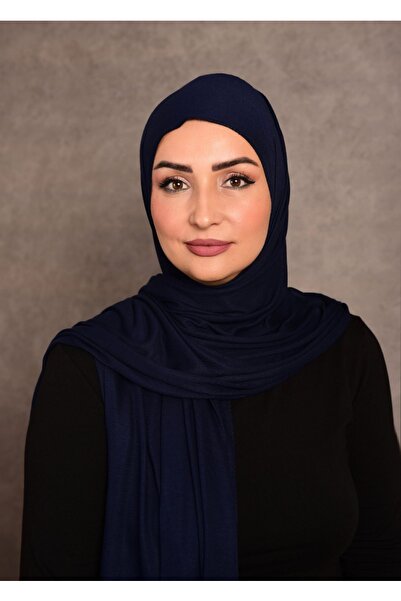 Şalcenneti.com Γυναικείο χτενισμένο βαμβακερό σάλι Navy Blue Color - Long Sea...