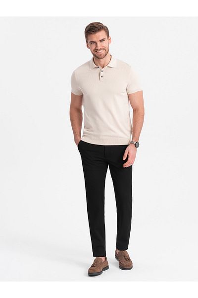 OMBRE Elegante Chinohose für Herren SLIM FIT - schwarz V4 OM-PACP-0191 L