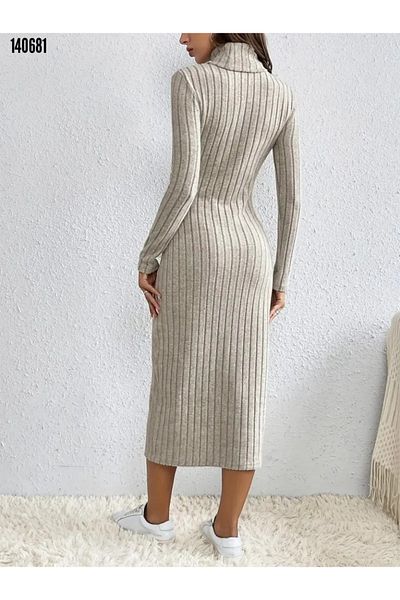 Kokosh moda Rochie camisole pentru femei de sezon nou - decolteu, cu fante și curea, mânecă lungă