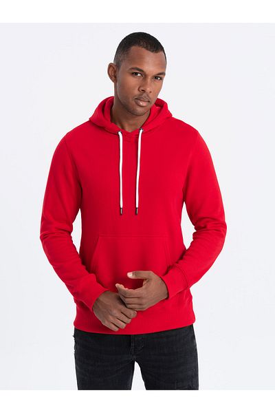 OMBRE Men's hooded sweatshirt - red V10 OM-SSBN-0120 XL