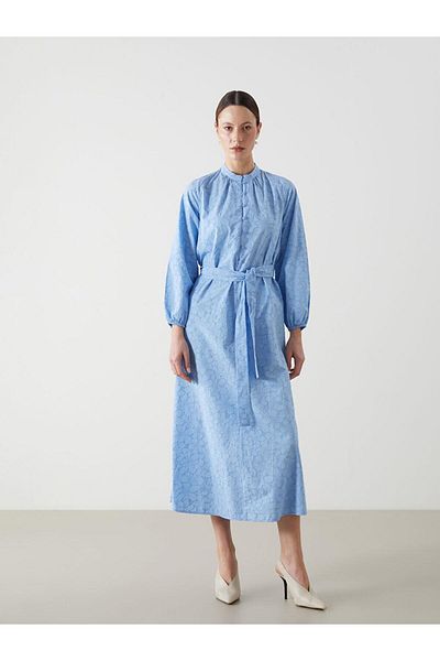 LC Waikiki Rochie de damă LCW cu guler modest din popelin floral