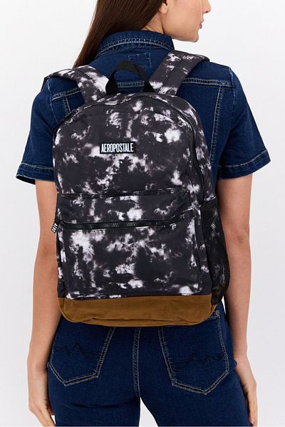 Aeropostale Women Tie Dye Backpack Bag 42 H x 36L x 13 W cm, Black Combo