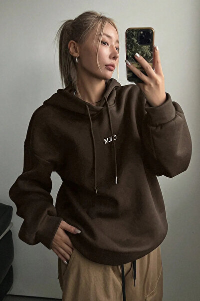 Wish BF Unisex Kapüşonlu Love Yourself Sırt Baskılı Oversize Sweatshirt