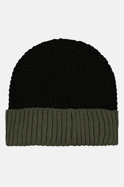 Fcuk Men Colorblock Beanie, Black