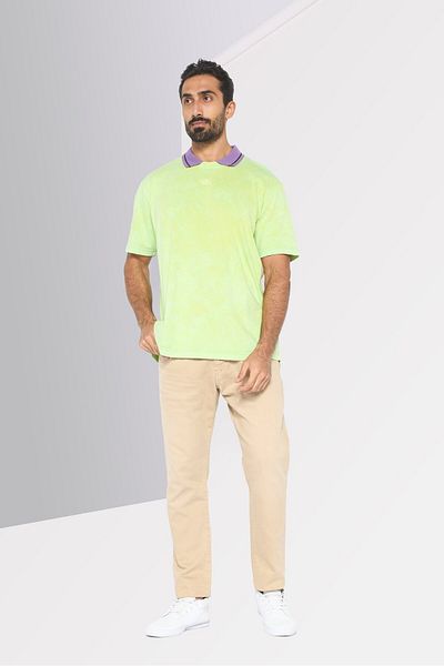 Diesel Men Regular Fit Embroidered Logo Short Sleeves Polo Shirt, Lime Green