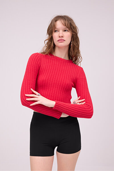 Addax Soft Textured Crew Neck Sweater K3378-B4
