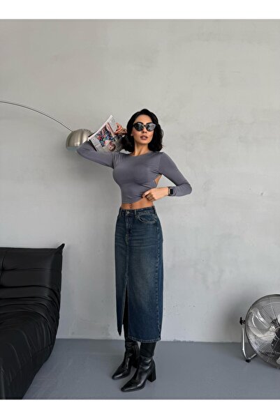 Zeo Basic MAXI MÉRETŰ HASZNÁLT TINT JEAN SZOKNYA