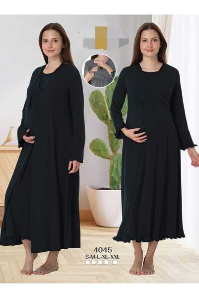 Lohussa Design special albastru bleumarin - Set halat de maternitate și cămaș...