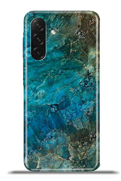 OPPO Galaxy A26 Uyumlu Kılıf Esnek Silikon Kamera Korumalı Kapak - Mavi Mermer