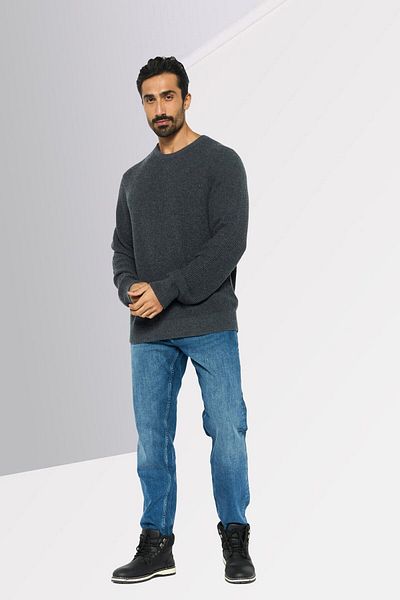 Michael Kors Men Crew Neck Knitted Long Sleeves Sweatshirt, Grey