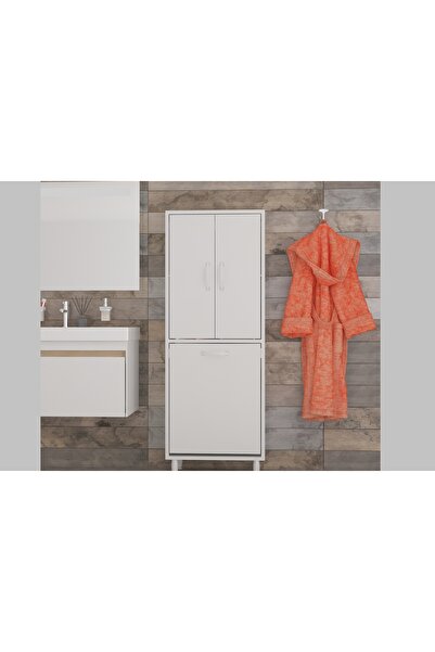 Vivense MODİLAYN Esinti BANYO 55 x 138 cm Çamaşır Bölmeli Banyo Dolabı
