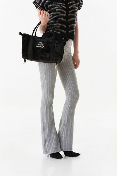 Fulla Moda Text Printed Plush Sleeve Bag