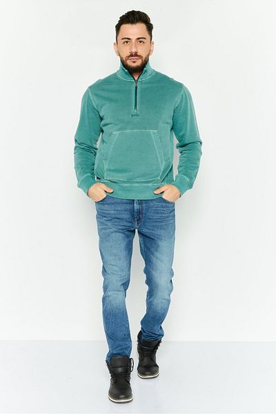 BOSS Men Mock Neck Brand Logo Long Sleeves Sweatshirt, Sage