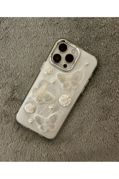 HYPERSOFT Iphone 16 Pro (6.3 inç) Uyumlu Simli Kabartma Figürlü Parlak Epoksi...