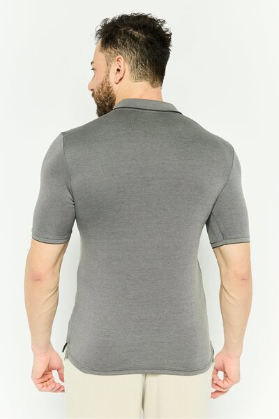 SKECHERS Men Sportswear Fit Short Sleeve Outdoor Polo Shirt, Grey