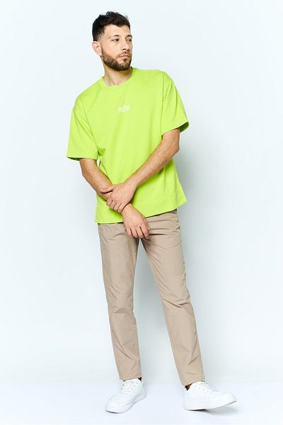 Esprit Men Crew Neck Short Sleeves Graphic Print Sweatshirt, Lime Green
