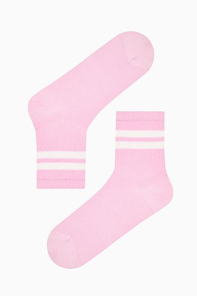 Penti Rosa-weißes 3er-Set – farbige gestreifte Tennissocken