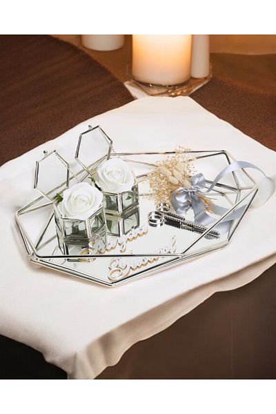CyzHome Elation Silver Prism Promise Engagement Tray