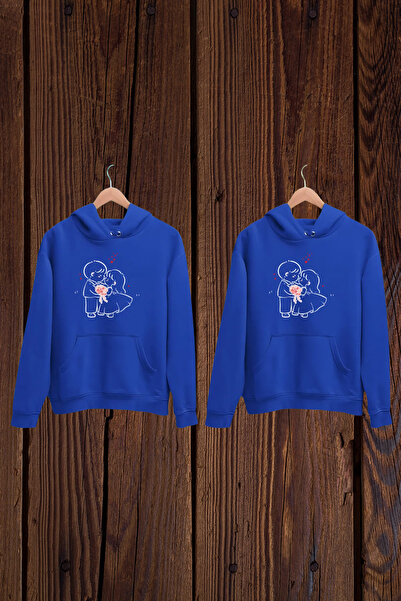 Wish BF Унисекс суитшърт с флорален мотив за Свети Валентин за двойки - мъжки...