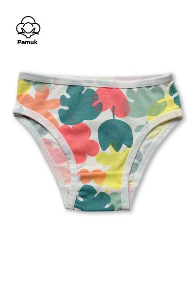 MK Mukko Kids Set de chiloți din bumbac pentru fete, 6 piese, design colorat și cu modele
