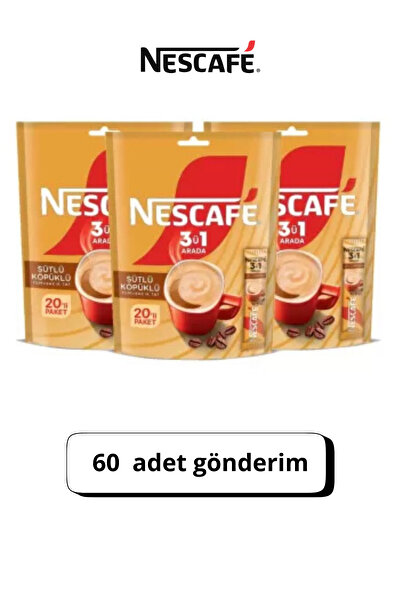 Nescafe Sütlü Köpüklü 3 Ü 1 Arada 20 Li Ekonomik Paket 3 Adet