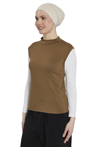 Altobeh Body organic fără mâneci cu gât țesut Lycra pentru femei