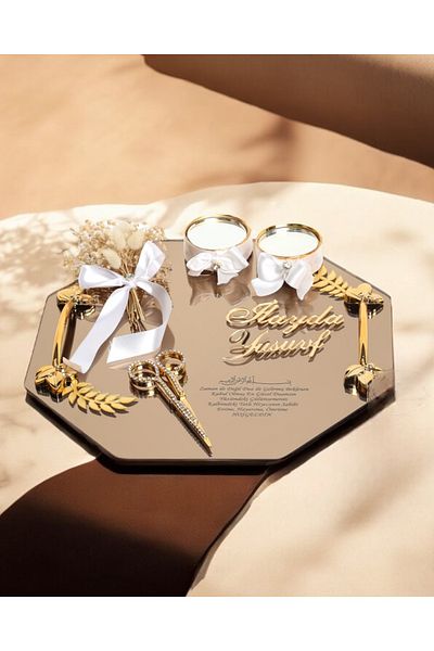 CyzHome Affinity Gold Engagement Tray - Wordless and Stylish Design