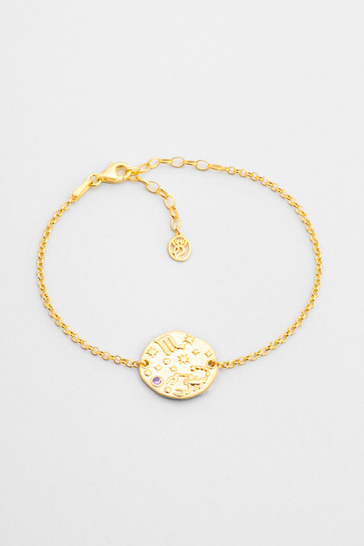 So CHIC... Akrep Burcu 18 Ayar Sarı Altın Kaplama 20 Cm Gümüş Bileklik