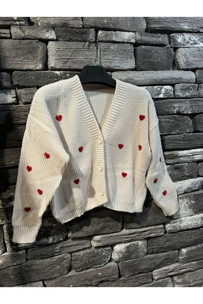 SELVİLERBUTİK KALP İŞLEMELİ HIRKA