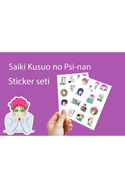 Akumastik Saiki Kusuo no Psi-nan 26 adet 3,5cm sticker - Anime Sticker