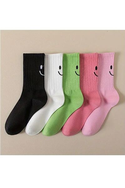 MY MENORA SOCKS 5 ЧИФТА КОЛЕДЖЕНСКИ ЧОРАПИ С МОДЕЛ „УСМИВКА“