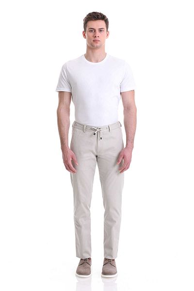 Hatemoğlu Βαμβακερό Jogger Παντελόνι Dynamic Fit - Πέτρινο χρώμα με πλαϊνές τσέπες