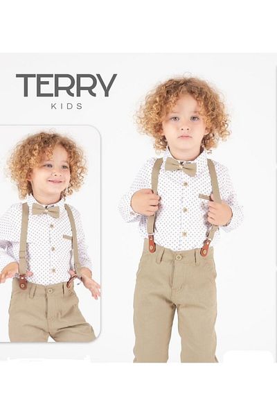 Terry 253-01-25 Boy's Suit Set of 4 with Bow Tie and Slopet
