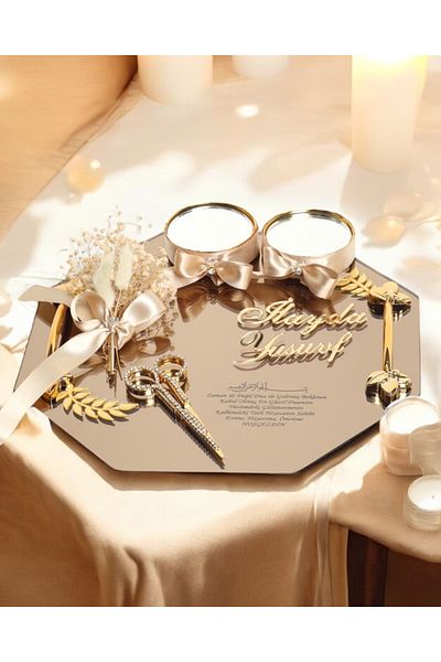 CyzHome Affinity Gold Engagement Tray - Wordless and Stylish Design