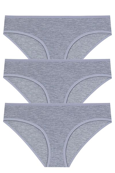 Gizli Butik Σετ 3 γκρι βαμβακερά γυναικεία εσώρουχα Lycra