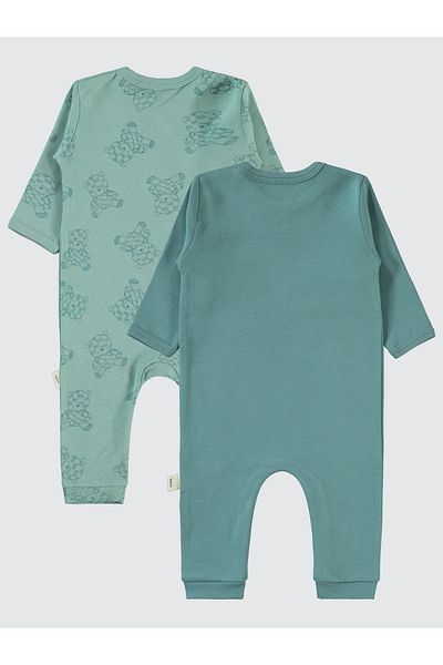 Civil Baby 2-Piece Romper Set for Baby Boy 3-9 Months Petrol Color