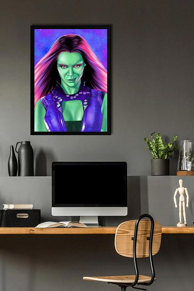 Saturn Gamora Framed Painting - Avengers Movie Poster Painting
