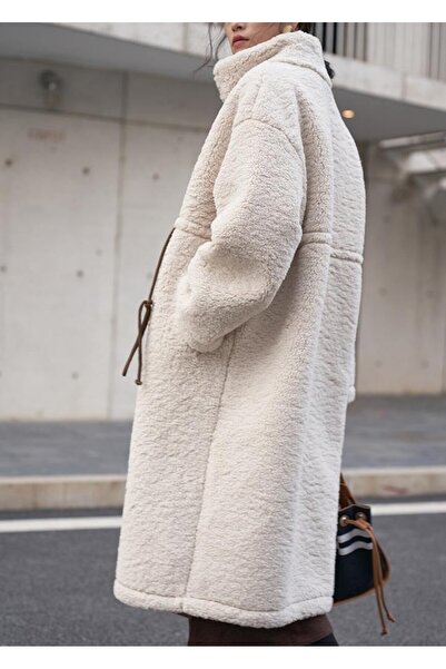 1tarz Pluszowa damska zimowa kurtka damska z zamkiem błyskawicznym i sznurowa...