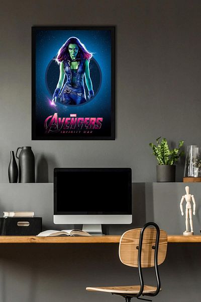 Saturn Gamora Framed Painting - Avengers Movie Poster Painting