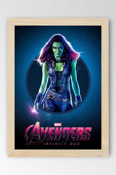 Saturn Gamora Framed Painting - Avengers Movie Poster Painting