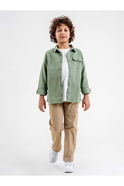 Pierre Cardin Erkek Çocuk Gömlek 10-12 Yaş Soft Haki