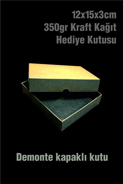 Örün Matbaa 12 Adet 15x12x3cm Kraft Kutu Hediyelik Kutu Karton Kutu Yılbaşı Kutusu Demonte Sevk