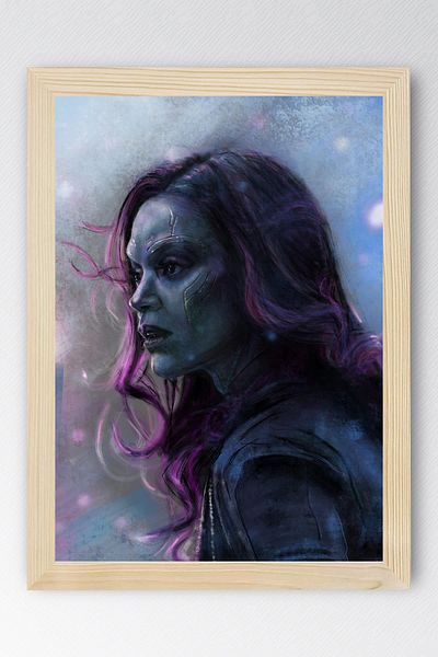 Saturn Gamora Framed Painting - Avengers Movie Poster Painting
