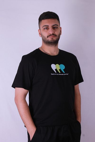 trender Μαύρο ανδρικό μπλουζάκι - Comma Printed, Tr-02