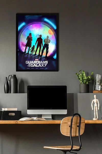Saturn Guardians of the Galaxy Framed Painting - Guardians of the Galaxy Movie Poster Painting