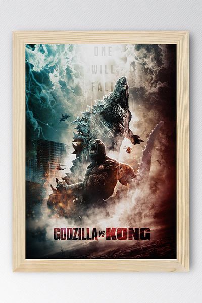 Saturn Godzilla Vs Kong Framed Painting - Movie Poster Painting