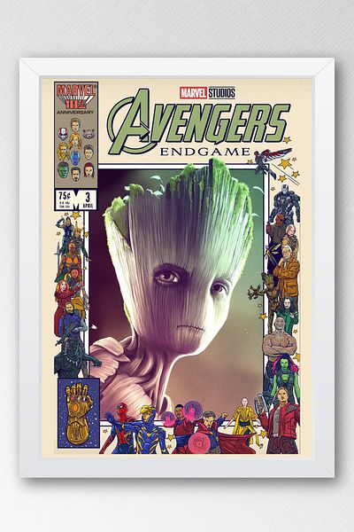Saturn Πίνακας με κορνίζα του Guardians Of The Galaxy Groot - Πίνακας αφίσας ταινίας Avengers