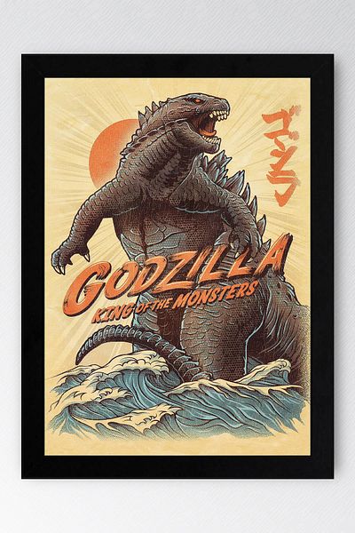 Saturn Godzilla King of the Monsters Framed Painting - Movie Poster Painting