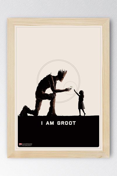 Saturn Guardians of the Galaxy Groot Framed Painting - Guardians of the Galaxy Movie Poster Painting