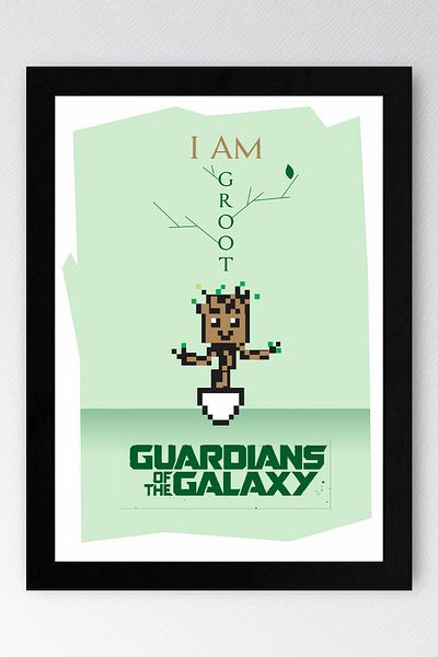 Saturn Pictură înrămată Guardians of the Galaxy Groot - Pictură poster de film Guardians of the Galaxy